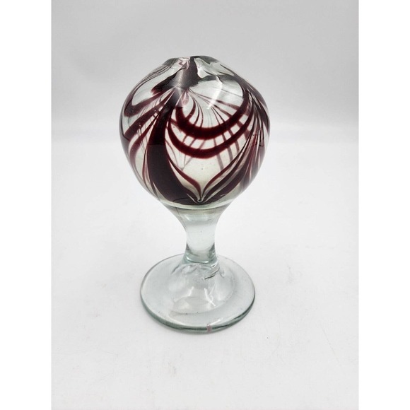 Brian Maytum Oil Lamp Signed Swirl Handmade Glass Ball Design - Picture 3 of 11